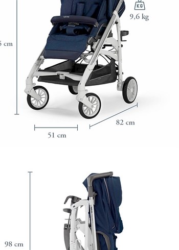 İnglesina Bebek Arabası Gri Detaylı - Görsel 5