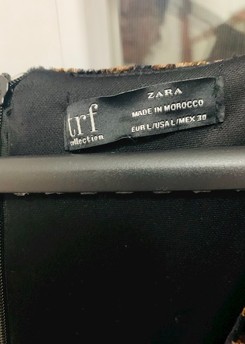 Zara kadife Uzun Kollu Kahverengi Desenli elbise - Görsel 8