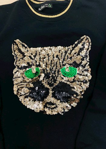 Pul İşlemeli Siyah Sweatshirt - Görsel 2