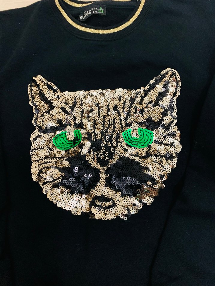 Pul İşlemeli Siyah Sweatshirt - Görsel 2