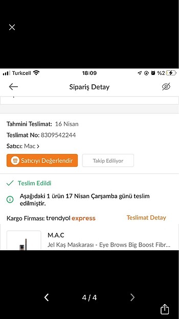  Beden Renk mac kaş mascarası sıfır ürün