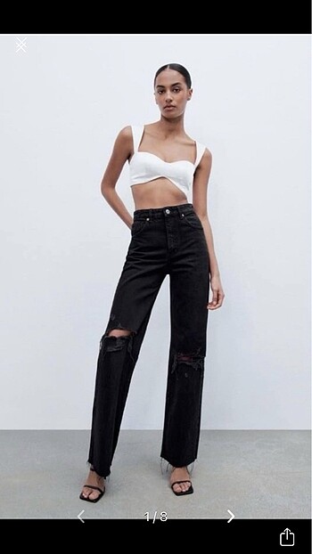 zara wide leg model jean