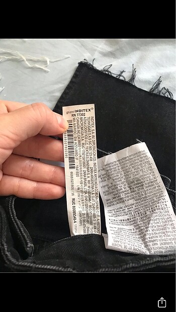 38 Beden siyah Renk zara wide leg model jean