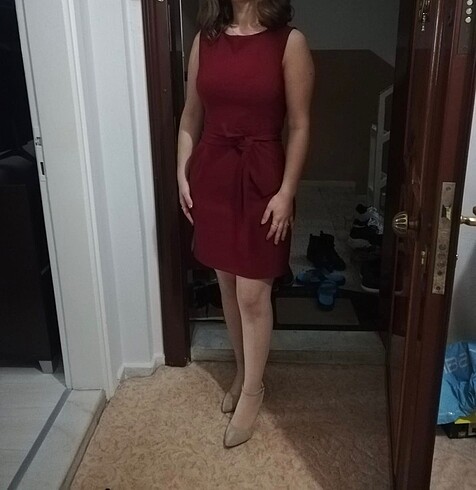 40 Beden bordo Renk Trendyolmilla Elbise