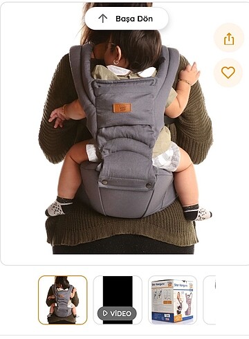 Oturma destekli bebek kanguru