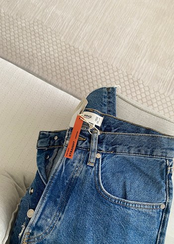 Mango Kadın Mavi Denim Midi Boy Kot Pantolon