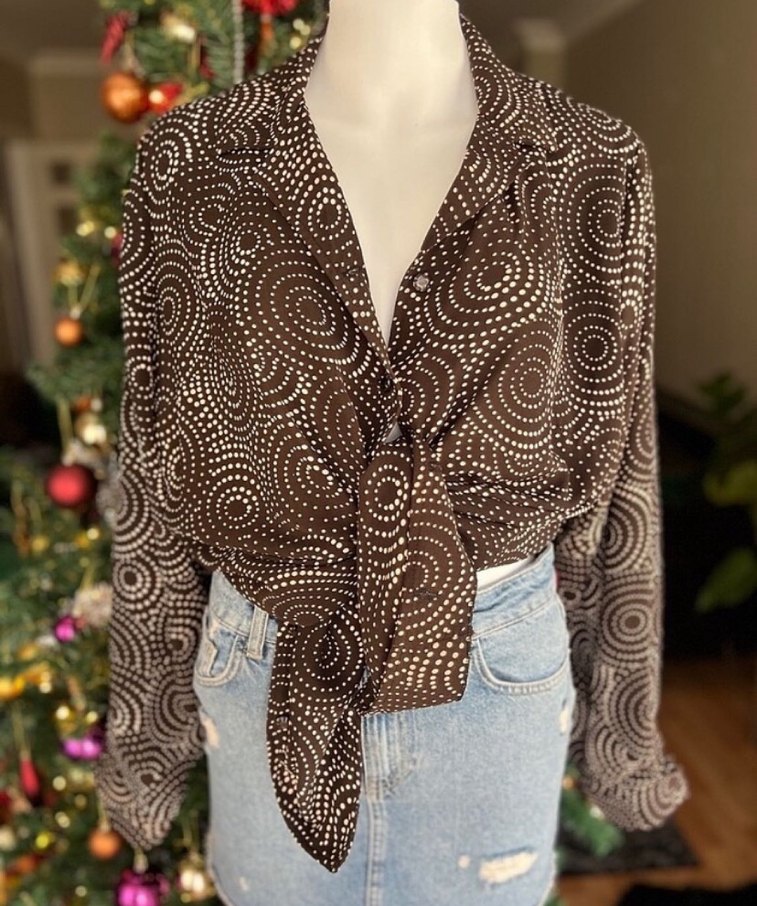 Vintage y2k retro desenli gömlek - Görsel 2