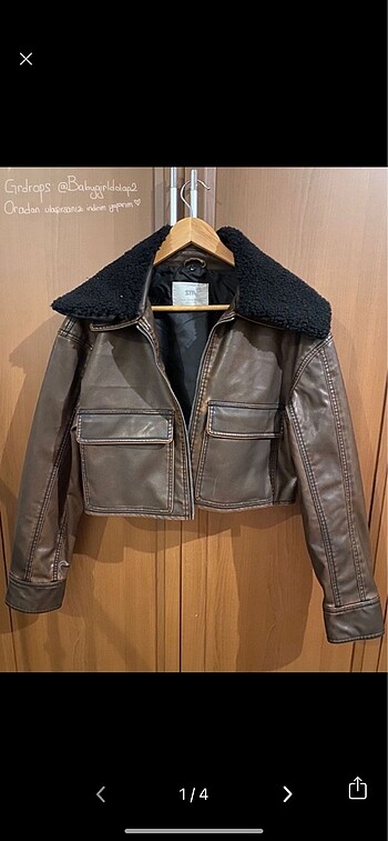 stradivarius kahverengi deri ceket