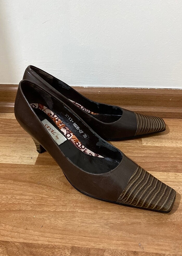 vintage acı kahve topuklu y2k - Görsel 3