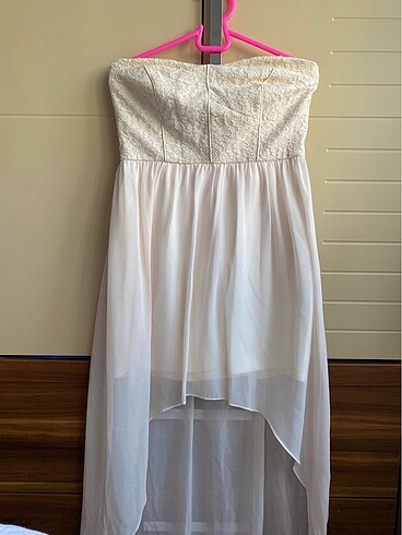 Forever new pullu straplez elbise - Görsel 5