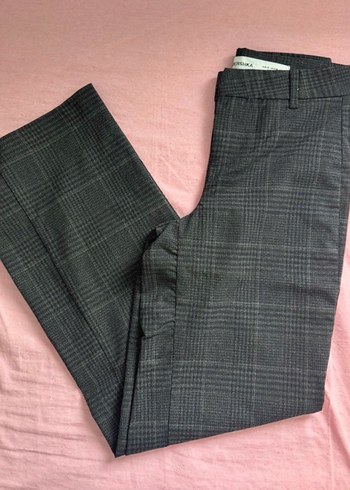 Bershka Gri Office siren Kumaş Pantolon - Görsel 2