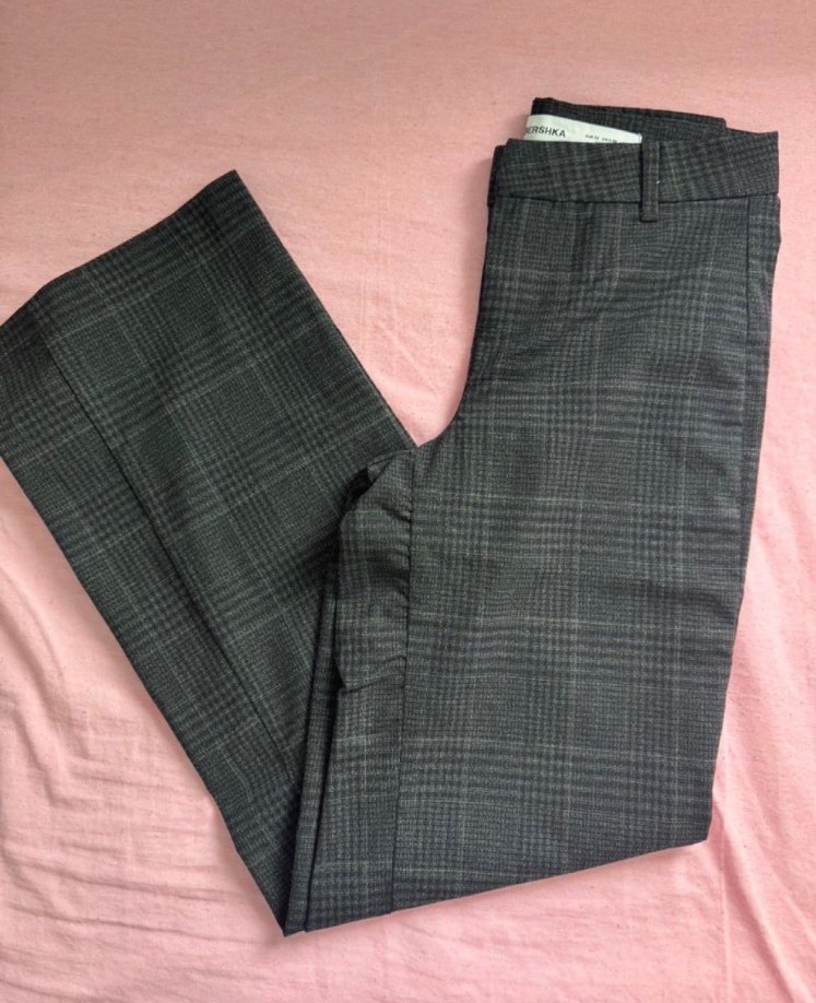 Bershka Gri Office siren Kumaş Pantolon - Görsel 2