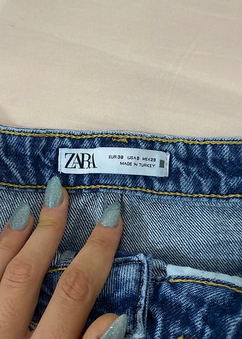 Zara Denim Mini Etek - Görsel 3