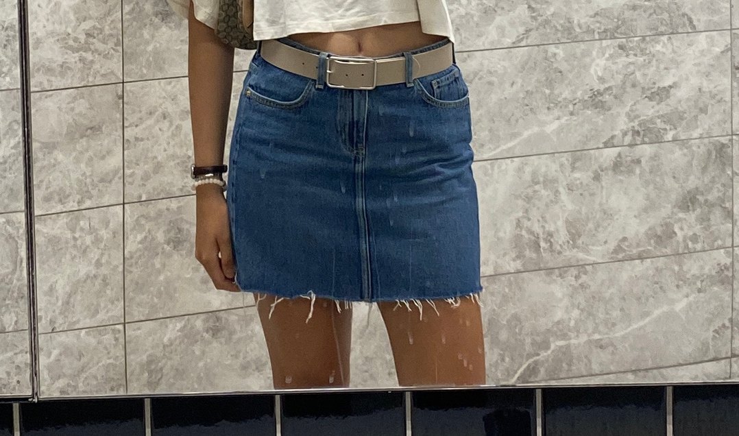 Zara Denim Mini Etek - Görsel 5