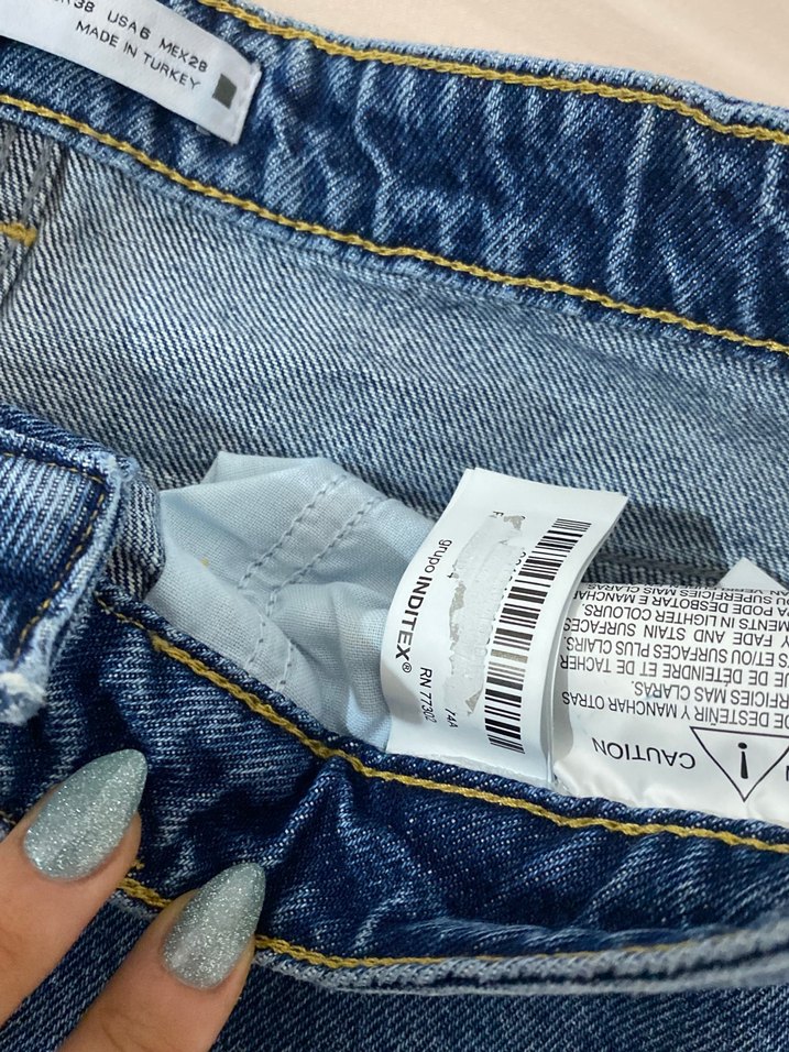 Zara Denim Mini Etek - Görsel 4