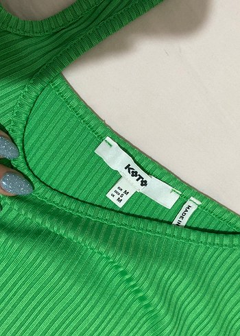 koton omuzları açık Uzun Kollu Crop Top - Görsel 3