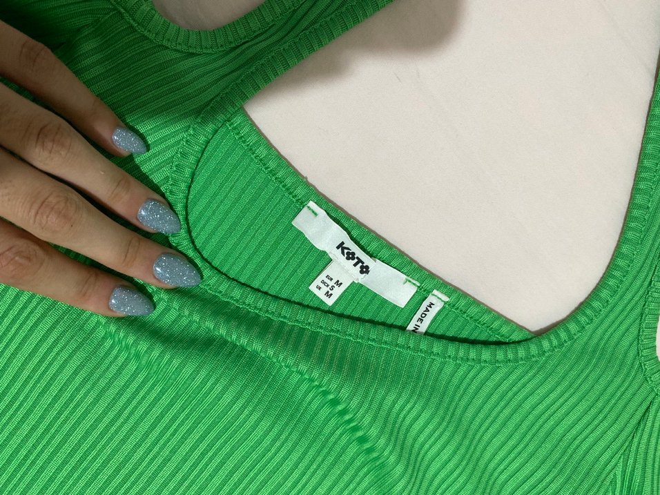 koton omuzları açık Uzun Kollu Crop Top - Görsel 3