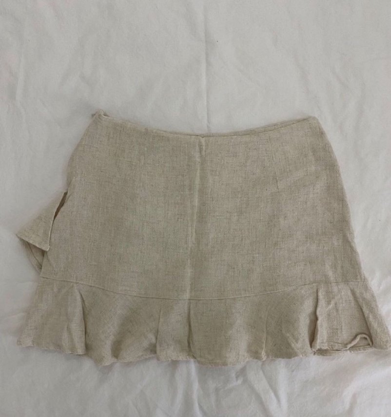 stradivarius keten şort etek - Görsel 3
