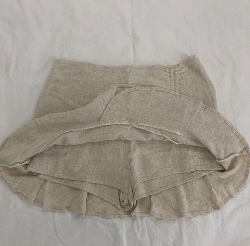 stradivarius keten şort etek - Görsel 2