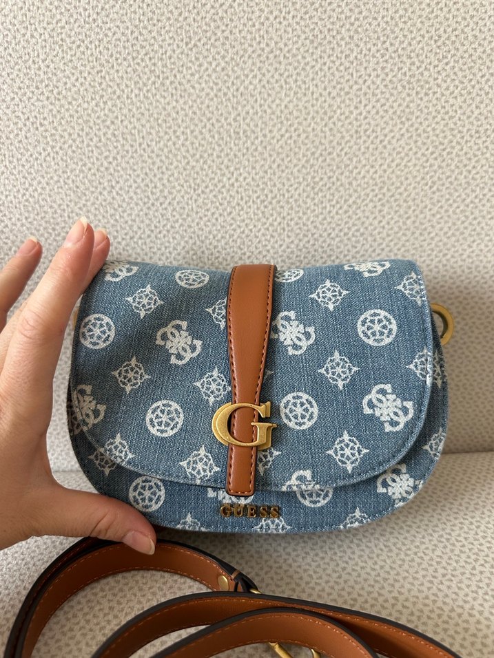 Mavi Baskılı Denim Kadın Çanta - Görsel 5