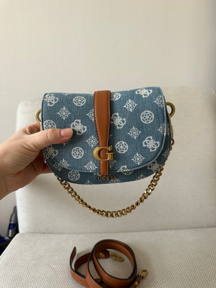 Mavi Baskılı Denim Kadın Çanta - Görsel 2