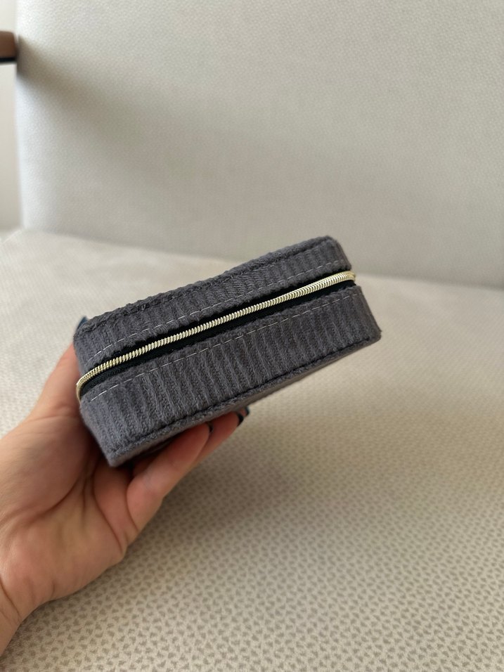 Aynalı Gri-Bej Makyaj Organizeri - Görsel 4