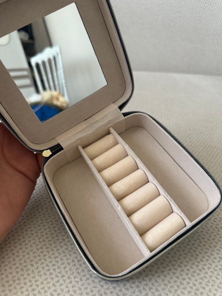 Aynalı Gri-Bej Makyaj Organizeri - Görsel 2