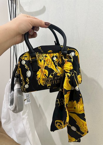 Sarı Baskılı Velcro Detaylı Kadın Çanta - Görsel 8