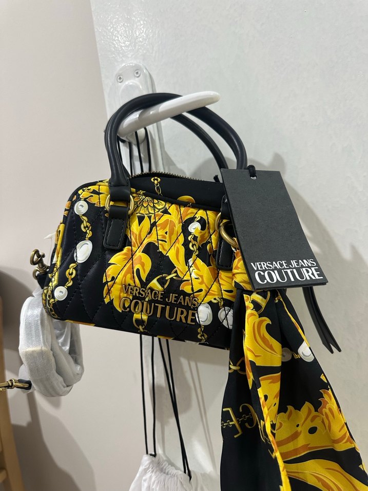 Sarı Baskılı Velcro Detaylı Kadın Çanta - Görsel 2