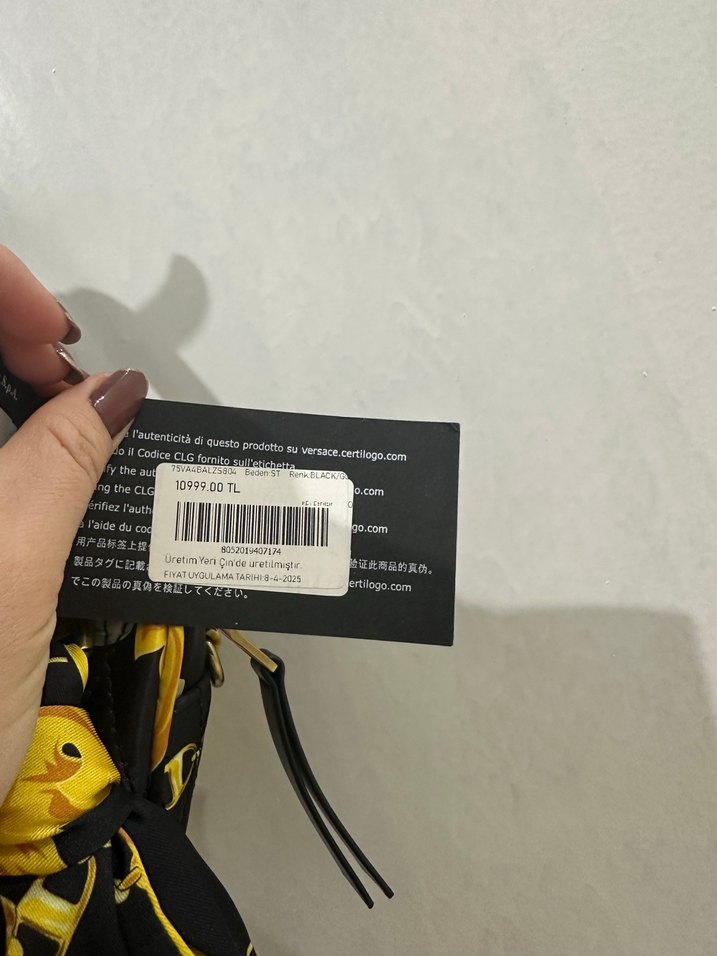 Sarı Baskılı Velcro Detaylı Kadın Çanta - Görsel 3