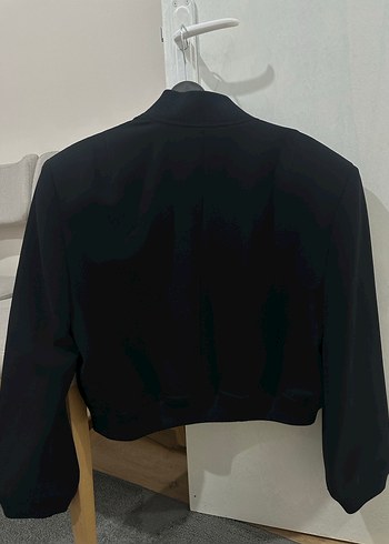 Düğmeli Siyah Midi Kadın Ceket - Görsel 6