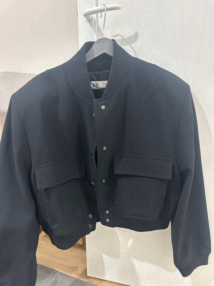 Düğmeli Siyah Midi Kadın Ceket - Görsel 2