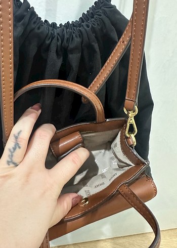 Baskılı Kahverengi Deri Kadın Çanta - Görsel 4