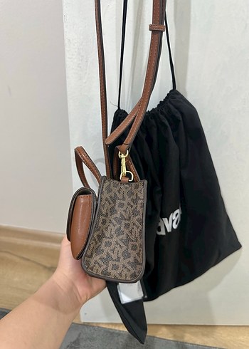 Baskılı Kahverengi Deri Kadın Çanta - Görsel 6