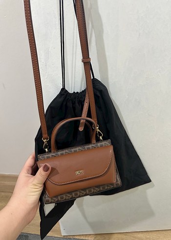 Baskılı Kahverengi Deri Kadın Çanta - Görsel 9