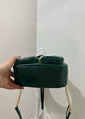 Love Moschino Yeşil Deri Fermuarlı Çanta - Görsel 5