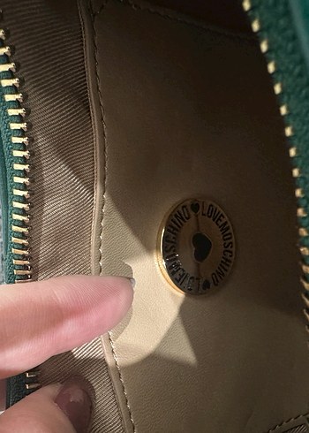 Love Moschino Yeşil Deri Fermuarlı Çanta - Görsel 7