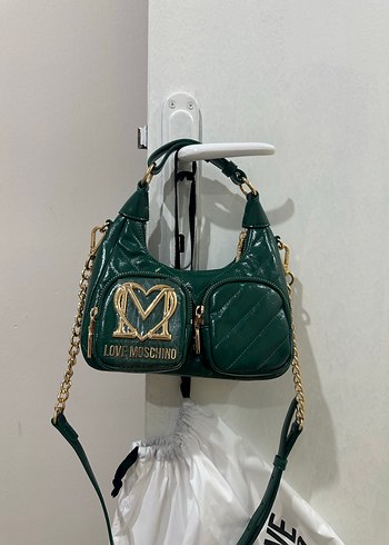 Love Moschino Yeşil Deri Fermuarlı Çanta - Görsel 2