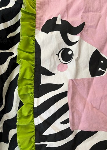 7 Yaş Beden Deno kids Kız Çocuk Pembe Zebra Desenli Elbise 7 yaş