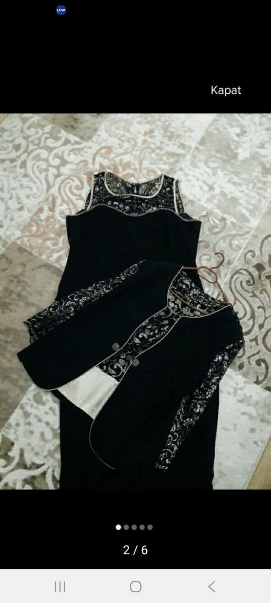 Düğmeli Siyah Midi Kadın Takım Elbise - Görsel 2