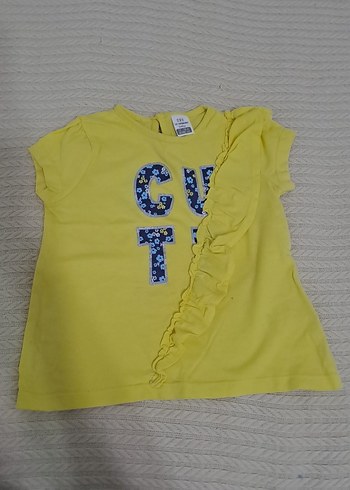 LC Waikiki Sarı Çiçekli 2li Kız Çocuk Tişörtü