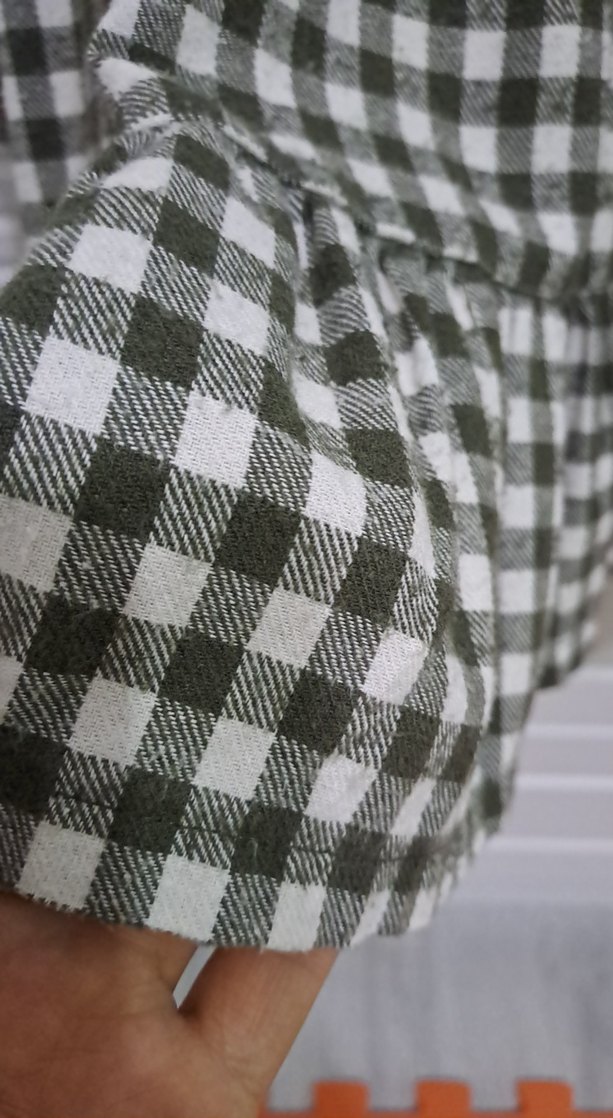 Yeşil Kareli Fırfırlı kiz çocuk Elbise - Görsel 4