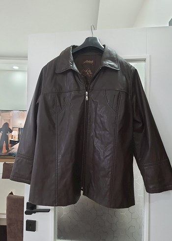 Kahverengi Deri Uniseks Ceket - Görsel 2