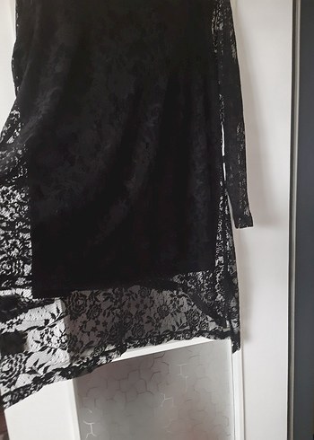 Dantel Detaylı Siyah Büyük beden abiye bluz - Görsel 3