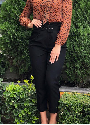 Sıyah havuç pantolon