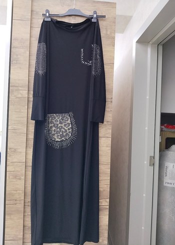 Diğer Siklik Ve Rahatlik Siyah Tasli Maxi Elbise