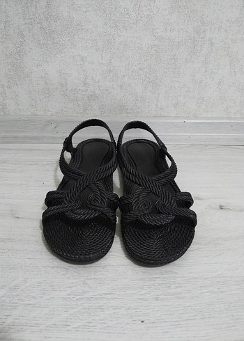 Diğer Sik Siyah Orgu Sandalet