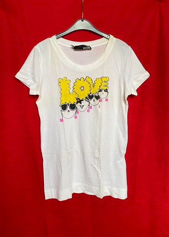 Love Moschino Love Yazili Beyaz Tisort