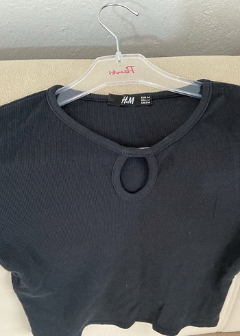H&M Siyah Fitilli Crop Top
