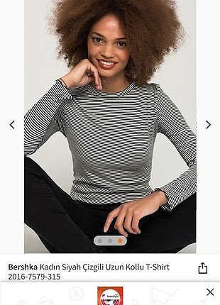bershka cizgili uzun kollu tişört